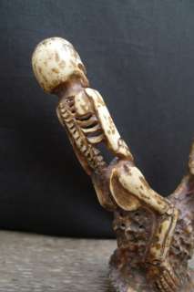 Skeleton GHOST carved from real DEER HORN / Antler. Water spirits 