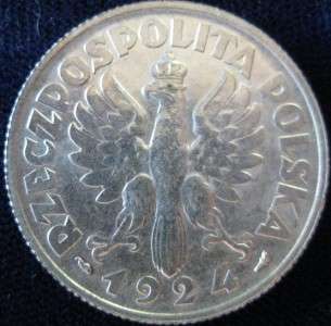 Poland 1924 2 Zlote XF  