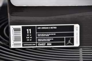 2006 Nike Air Jordan V 5 Retro black metallic silver fire red white VI 