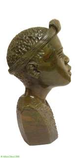 Verdite Shona Stone Sculpture Bust of Woman African  