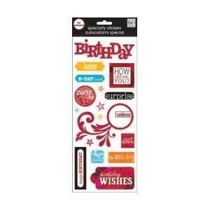  Big Ideas Specialty stickers 5x12 Sheet Red Birthday W/Foil SPX 45 