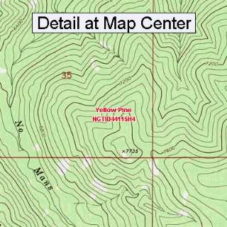   Topographic Quadrangle Map   Yellow Pine, Idaho (Folded/Waterproof