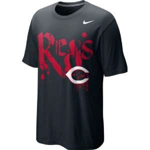  Cincinnati Reds Nike Black Tonal Graphic T Shirt: Sports 