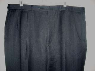 Mens ERMENEGILDO ZEGNA Gray & Black Weave Wool Dress Pants Size 40 X 