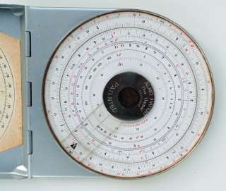 Circular Slide Rule Alro 100R The Hague Holland Aluminium Box and 