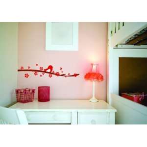  Removable Wall Decals  Birds and Flowers on Branch: Home 