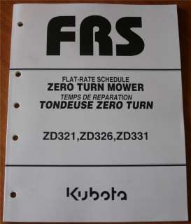 Kubota Flat Rate Zero Turn Mower ZD321, ZD326 2007  