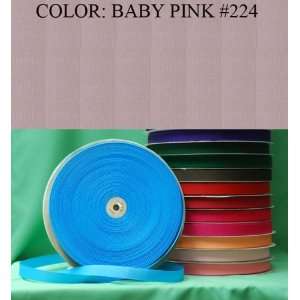  50yards SOLID POLYESTER GROSGRAIN RIBBON Baby Pink #224 1 