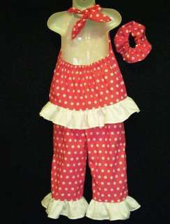 Disney Embroidered Minnie Dots Outfits Set Sz 12M 10yrs  