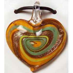   art glass Pendant Lampwork necklace Large heart Y12 