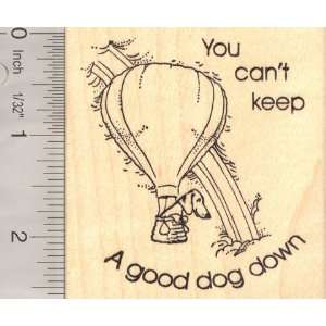  Good Dog in Hot Air Balloon Rubber Stamp: Arts, Crafts 