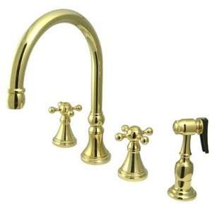  Deck Mount Kitchen Faucet with Knight Cross Handle Finish 