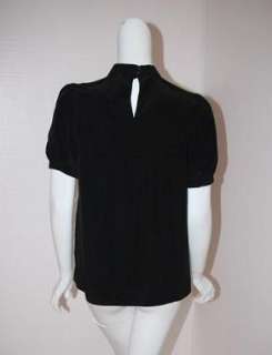 New TIBI Black Floral Lace Cap Sleeve Silk Top 4 $286  