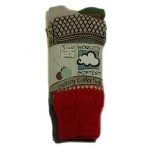  Worlds Softest Crew Socks Gallery Collection Red Grey 