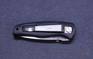 Black Handle Liner Lock Folding Pocket Knife ~ 1867  