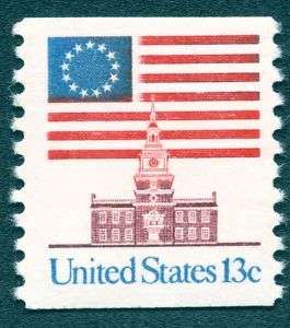 US 1625 Mint NH VF 13c Flag Over Independence Hall  