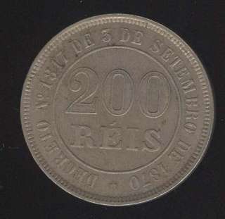 BRAZIL COIN 200 REIS 1884 EMPIRE NICE HIGH GRADE!!!!  