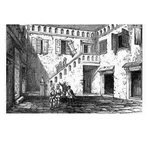 Inner Courtyard of King of Ashantis Palace, 1874 