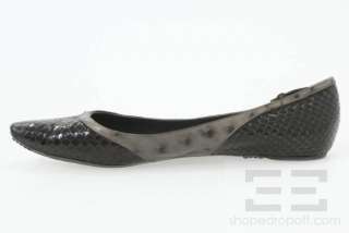 Marc Jacobs Black Snakeskin & Grey Ostrich Flats Size 39.5  