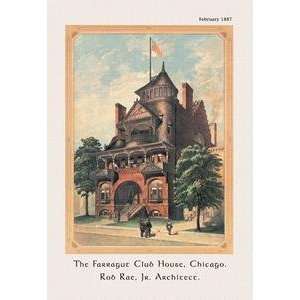  Vintage Art Farragut Club House, Chicago   02785 1
