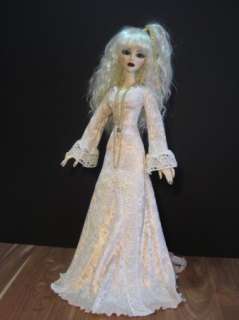 Ivory & Lace velvet Gown hand made for Evangeline Ghastly 17 19 MSD 
