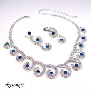 Swarovski Crystal Bridal Dangler Necklace Set S1566N  