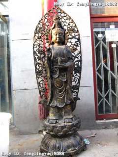 76Large Tibet old Bronze Bodhisattva Kwan Yin Guan Yin Buddha Statue 