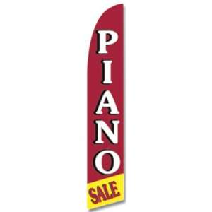 12ft x 2.5ft Piano Sale Feather Banner Flag Set   INCLUDES 15FT POLE 