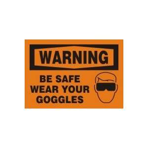   SAFE WEAR YOUR GOGGLES (W/GRAPHIC) Adhesive Vinyl   5 pack 3 1/2 x 5