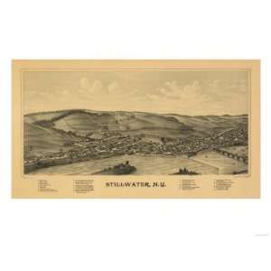  Stillwater, New York   Panoramic Map Giclee Poster Print 