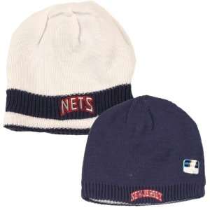   New Jersey Nets Reversible White/Blue Knit Beanie: Sports & Outdoors