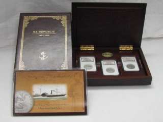 1860 1861 SS Republic Shipwreck New Orleans Mint 3 Government Coin Set 