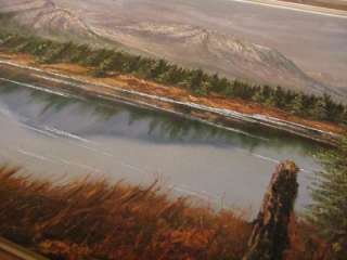 Beautiful painting mountain lake scene by Klaus Kodeda  