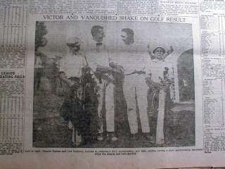 1919 LOCAL Boston newspaper w FRANCIS OUIMET Golf Champion Photo 
