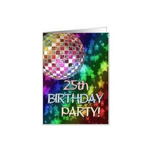  25th birthday party Invitation disco ball Card: Toys 