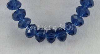 50pcs Black Blue Faceted Rondelle Glass Bead 6mm free shipping  
