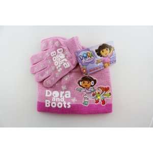   and Boots Character Beanie and Glove Set (Light Pink): Toys & Games