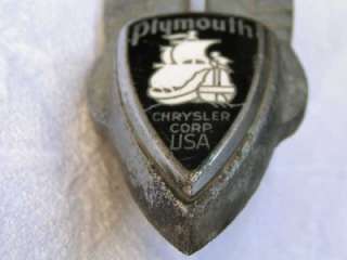 1930s Plymouth Original Enamel Grille Ornament Numbered  