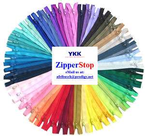 25)7&8 #3 Nylon Coil~Closed~YKK ~Asstd Colors 25 ps  