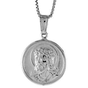  925 Sterling Silver Jesus Medal Pendant (NO Chain Included 