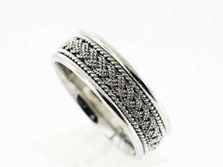 PLATINUM WEDDING BAND HAND MADE 7.5 MM SIZE 10 COMFORT FIT  