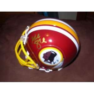  Mini Helmet   REDSKINS GOLD COA WOW   Autographed NFL Mini Helmets 