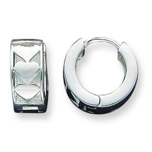  Sterling Silver Heart Cut Out Hoop Earrings: Jewelry