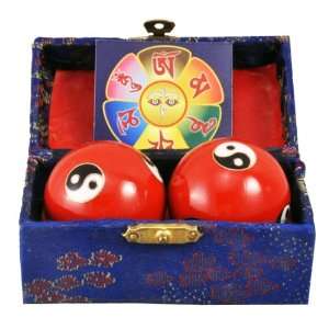  Chinese Cloisonne Chi Health Hand Massage Balls  Yin Yang 