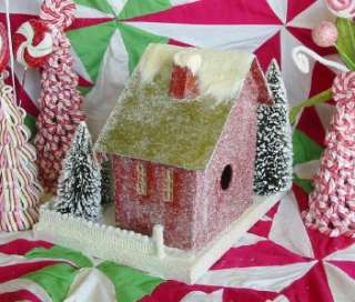 Vintage Style Bethany Lowe Cute Christmas Cottage House Silver Roof 