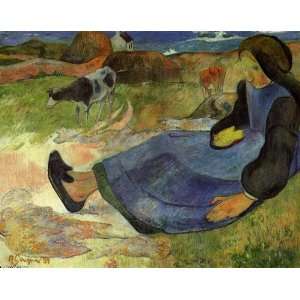 FRAMED oil paintings   Paul Gauguin   24 x 20 inches   Seated Breton 