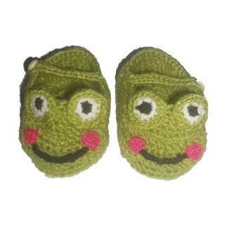 Cartoon shoes frog Handmade Wool knit Children H1560  