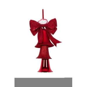  Trim a Home 8in X 16in Red Glitter Bow with Three Red 