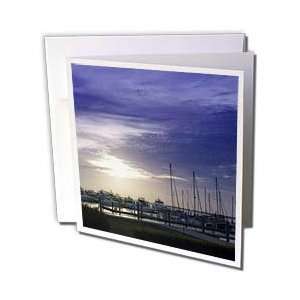  Florene Boats n Sunset   Marina Twilite   Greeting Cards 