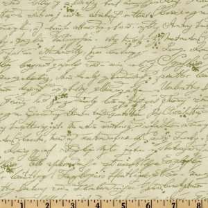   Library Script Sage Fabric By The Yard: Arts, Crafts & Sewing
